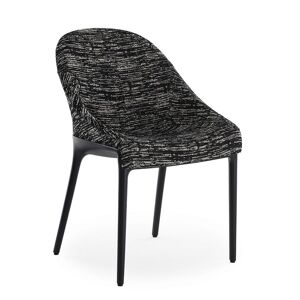 KARTELL chaise ELEGANZA ELA tissu MELANGE (Base noire, tissu noir - Technopolymère thermoplastique recyclé et tissu) - Publicité