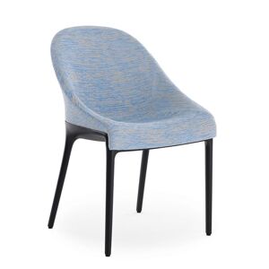 KARTELL chaise ELEGANZA ELA tissu MELANGE (Base noire, tissu bleu - Technopolymère thermoplastique recyclé et tissu) - Publicité