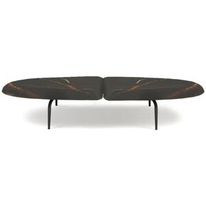 ZANOTTA table basse GRAPHIUM 681 (Sahara Noir 140x60 cm - Marbre et acier verni noir) - Publicité