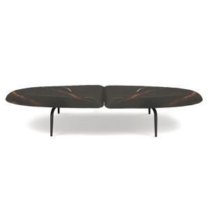 ZANOTTA table basse GRAPHIUM 681 (Sahara Noir 200x60 cm - Marbre et acier verni noir) - Publicité