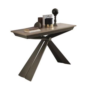 ALTACOM console transformable en table a manger GENESI 295 cm (Dessus effet mortier - Base en metal verni epoxy)