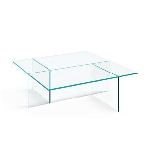 TONELLI table basse carré SESTANTE (150 x 150 x h 36 cm - Verre extra clair) - Publicité