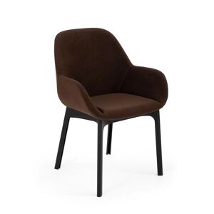 KARTELL fauteuil CLAP AQUACLEAN (Base noire, siège marron - Tissu et technopolymère thermoplastique) - Publicité