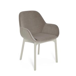 KARTELL fauteuil CLAP AQUACLEAN (Base blanche, siège ecru - Tissu et technopolymère thermoplastique) - Publicité