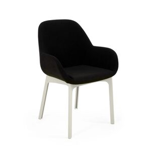 KARTELL fauteuil CLAP AQUACLEAN (Base blanche, siège noire - Tissu et technopolymère thermoplastique) - Publicité