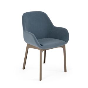 KARTELL fauteuil CLAP AQUACLEAN (Base tortoise, siège poudre bleue - Tissu et technopolymère thermoplastique) - Publicité