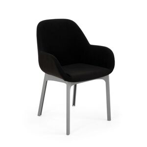 KARTELL fauteuil CLAP AQUACLEAN (Base gris, siège noire - Tissu et technopolymère thermoplastique) - Publicité