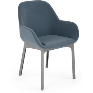 KARTELL fauteuil CLAP AQUACLEAN (Base gris, siège poudre bleue - Tissu et technopolymère thermoplastique) - Publicité