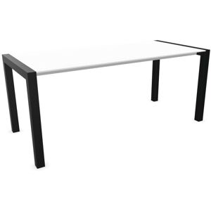 KRISTALIA table extensible SUSHI avec plateau en stratifié 177x80 cm (Pure-white blanc - Pieds en aluminium peint Exclusive Noir Onyx)