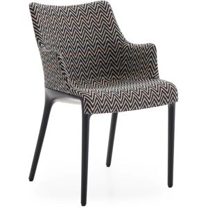 KARTELL chaise avec accoudoirs ELEGANZA NIA tissu MISSONI (Base noire, tissu ZigZag - Technopolymère thermoplastique recyclé et tissu recyclé) - Publicité