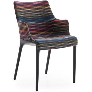 KARTELL chaise avec accoudoirs ELEGANZA NIA tissu MISSONI (Base noire, tissu Color Black - Technopolymère thermoplastique recyclé et tissu [...] - Publicité