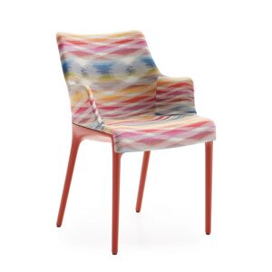 KARTELL chaise avec accoudoirs ELEGANZA NIA tissu MISSONI (Base rouge, tissu Color White - Technopolymère thermoplastique recyclé et tissu [...] - Publicité