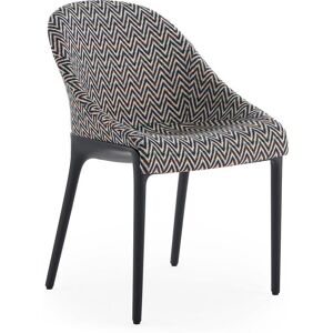 KARTELL chaise ELEGANZA ELA tissu MISSONI (Base noire, tissu ZigZag - Technopolymère thermoplastique recyclé et tissu recyclé) - Publicité