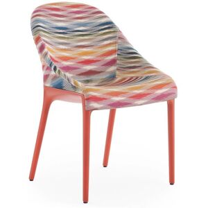 KARTELL chaise ELEGANZA ELA tissu MISSONI (Base rouge, tissu Color White - Technopolymère thermoplastique recyclé et tissu recyclé) - Publicité