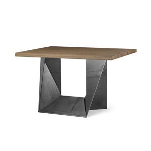 ALMA DESIGN table avec la base calamine CLINT (140 x 140 cm - Plateau en contreplaqué de frêne teinté noyer) - Publicité