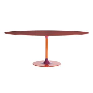 KARTELL table ovale THIERRY XXL (Burgundy - Verre trempe peint et metal)