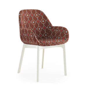 KARTELL fauteuil CLAP RUBELLI QUATREFOIL (Base blanche, assise marron - Tissu et technopolymère thermoplastique) - Publicité