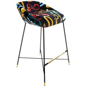 SELETTI tabouret rembourré TOILETPAPER STOOL (Snakes - Tissu en polyester, Structure en bois, polyuréthane et métal) - Publicité