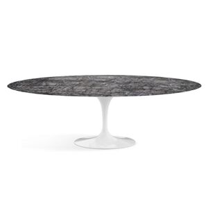 KNOLL table ovale TULIP collection Eero Saarinen 244x137 cm (Base blanche / plateau gris Carnico - marbre et aluminium)