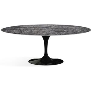 KNOLL table ovale TULIP collection Eero Saarinen 198x121 cm (Base noire / plateau gris Carnico satine - marbre et aluminium)