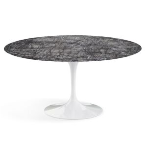 KNOLL table ronde TULIP Ø 152 cm collection Eero Saarinen (Base blanche / plateau gris Carnico satiné - marbre et aluminium) - Publicité