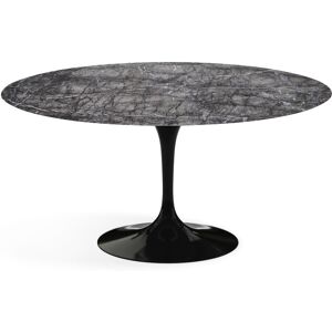 KNOLL table ronde TULIP Ø 152 cm collection Eero Saarinen (Base noire / plateau gris Carnico satiné - marbre et aluminium) - Publicité