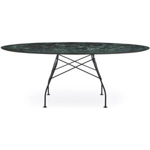 KARTELL table ovale GLOSSY MARBLE 192 x 118 cm (Vert - Gres finition Marbre et acier verni noir)