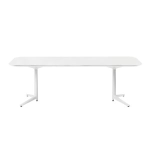 KARTELL table MULTIPLO XL avec plateau rectangulaire 180x90 cm (Blanc - Aluminium moulé et plateau en verre) - Publicité