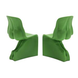 CASAMANIA set de 2 chaises HIM + HER (Vert opaque Pantone 3539 C - Polyethylene)