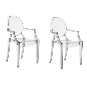 KARTELL set de 2 chaises LOUIS GHOST (Fumé clair - Polycarbonate 2.0 à partir de matière première renouvelable) - Publicité