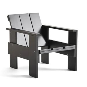HAY Chaise lounge Crate en pin laqué Black - Publicité