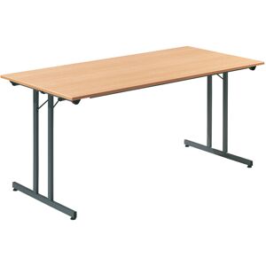 SETAM Table pliante L.1600 x P.800 mm hêtre et anthracite