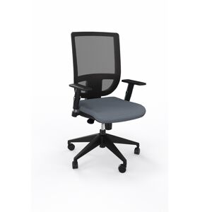 SETAM Siège bureau TERTIO haut dos résille noire et assise tissu gris