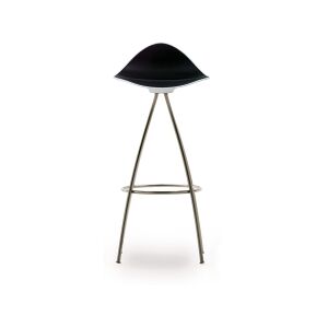 Tabouret haut - ONDA bicolore Polypropylène, acier chromé Noir L 38cm x P 38cm x H 93cm,  Assise 76cm