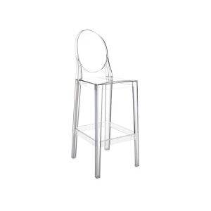 KARTELL Tabouret haut - ONE MORE Polycarbonate Cristal L 38cm x P 46cm x H 110cm,  Assise H 75cm - Publicité