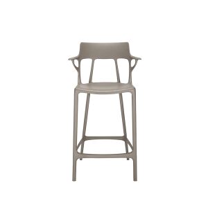 KARTELL Tabouret haut - A.I. RECYCLED Gris L 55 x P 49 x H 98 cm, assise H 65 cm - Publicité