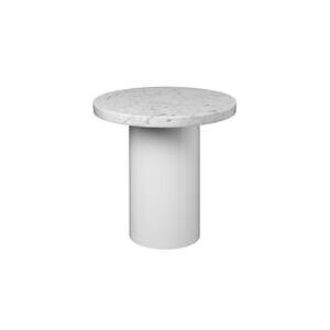 Table d'appoint guéridon - CT09 ENOKI Ø 40 x H 40 Blanc Diam 40cm x H 40cm Plateau marbre de Carrare, Pied acier peint