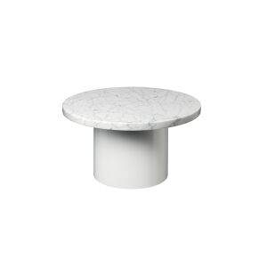 Table basse - CT09 ENOKI Ø 55 x H 30 Blanc Diam 55cm x H 30cm Plateau marbre de Carrare, Pied acier peint