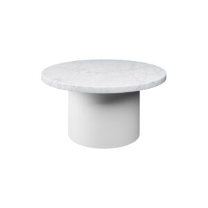 Table basse - CT09 ENOKI Ø 70 x H 35 Blanc Diam 70cm x H 35cm Plateau marbre de Carrare, Pied acier peint