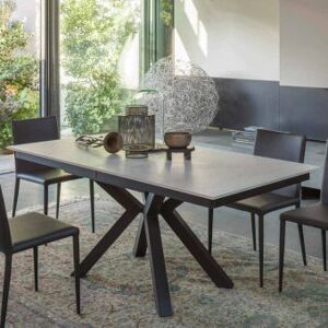 Viadurini Living Table Ã  manger extensible 2,8 m en cÃ©ramique et pieds en mÃ©tal - Paoluccio