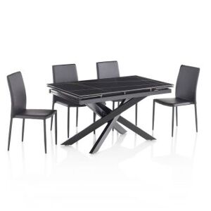 Viadurini Living Table extensible en cÃ©ramique jusqu'Ã  200 cm avec 4 chaises - Aisha