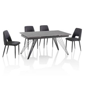 Viadurini Living Table extensible en cÃ©ramique jusqu'Ã  240 cm avec 4 chaises - Leila