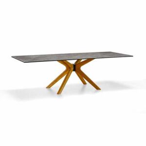 Viadurini Living Table extensible jusqu'Ã  260 cm en grÃ¨s et bois, luxe Made in Italy - Malita