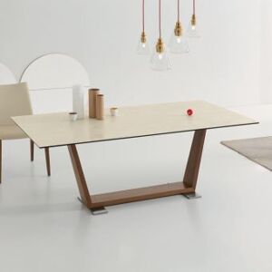Viadurini Living Table Ã  manger extensible jusqu'Ã  3 m en cÃ©ramique et pieds en bois - Cesteo - Publicité