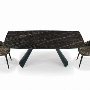 Viadurini Living Table de salon extensible avec plateau tonneau en cÃ©ramique fabriquÃ©e en Italie - Verres