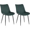 CLP - Ensemble de 2 chaises Rahden en velours vert