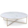 NV GALLERY Table basse GISELLE - Table basse, Effet marbre blanc & métal doré, Ø120 Blanc / Doré