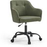 SONGMICS Chaise de bureau ergonomique tissu coton-lin vert Vert 64x83x64cm