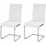 Lea Lot De 2 Chaises De Salle A Manger - Simili Blanc - Style Contemporain - L 43 X P 56 Cm