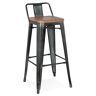 ALTEREGO Tabouret de bar 'MECANO' en métal gris foncé style industriel